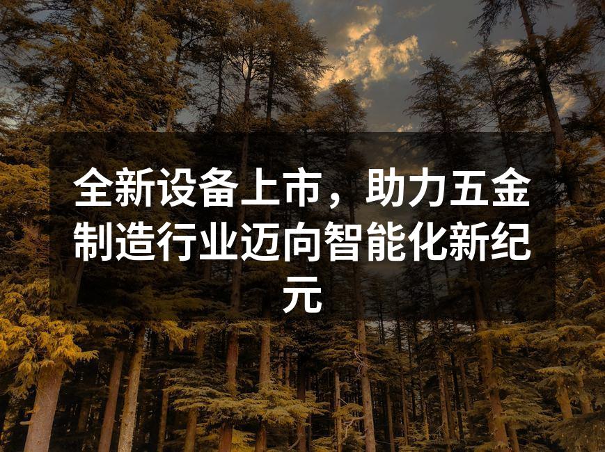 全新设备上市,助力五金制造行业迈向智能化新纪元